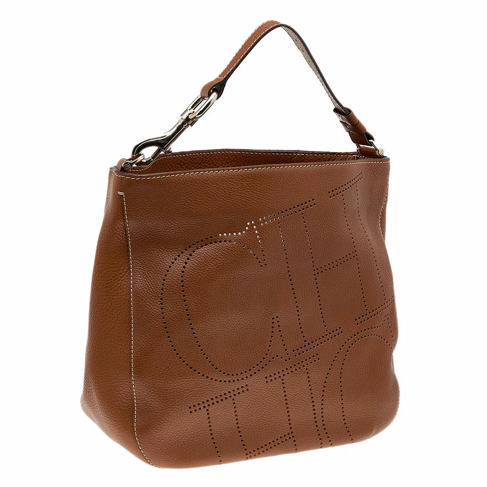 Carolina Herrera Brown Leather Hobo Women