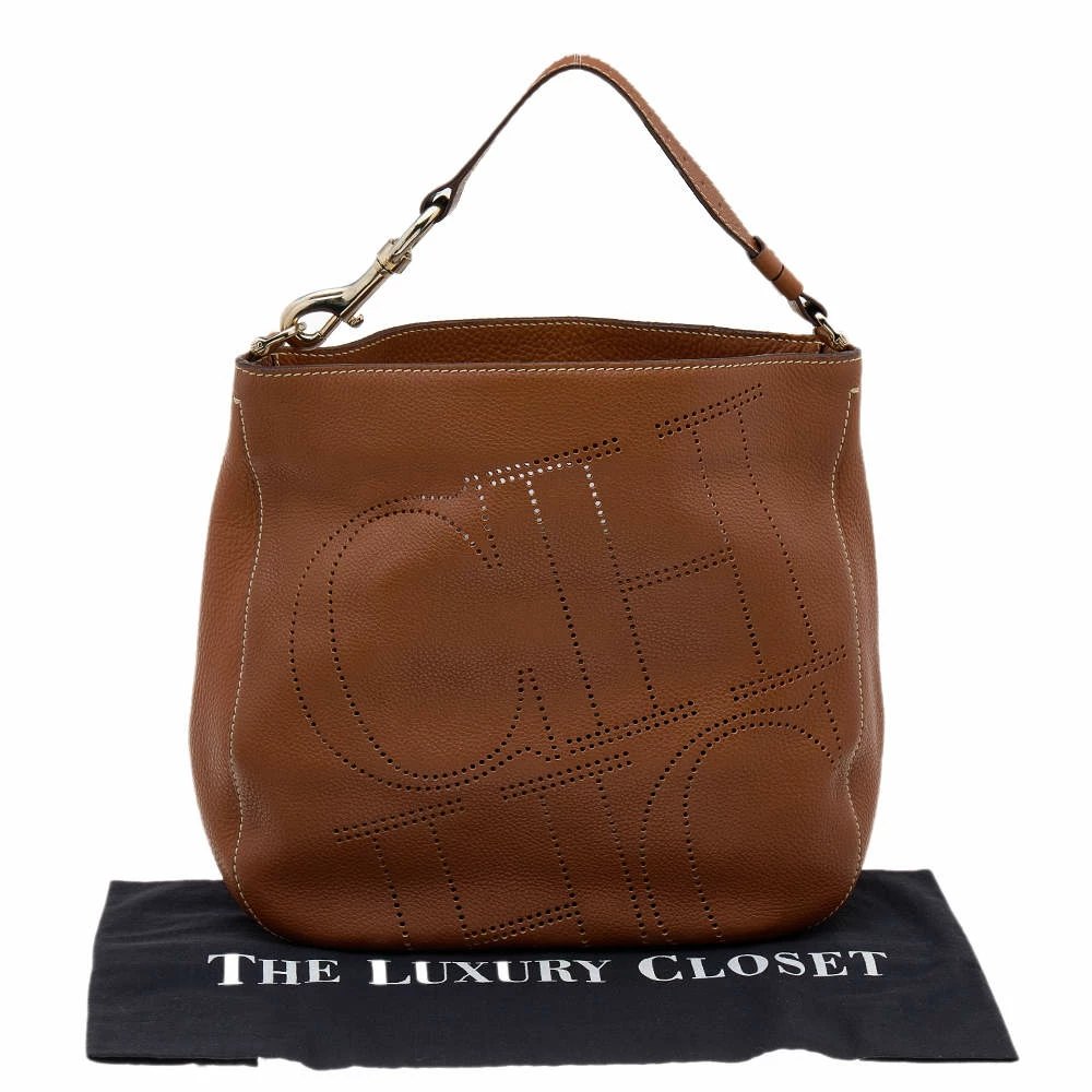 Carolina Herrera Brown Leather Hobo Women