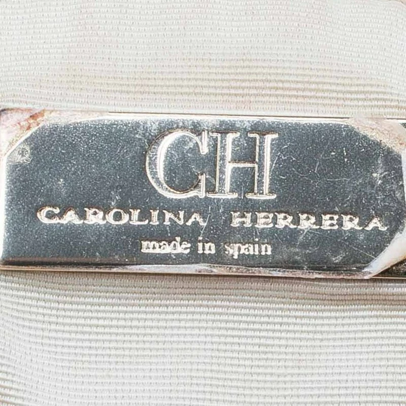 Carolina Herrera Red Embossed Leather Bow Bucket Shoulder Bag Women