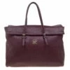 Carolina Herrera Burgundy Leather Tempo Collection Adagio Tote Women