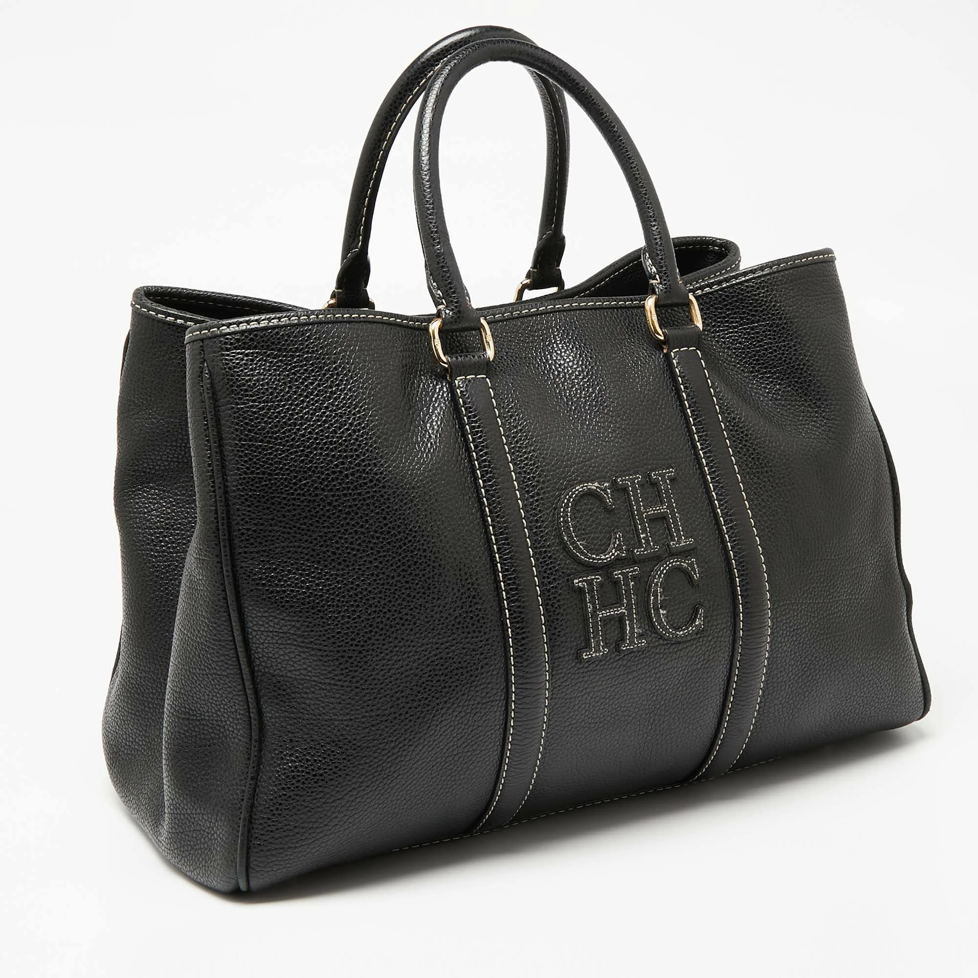 Carolina Herrera Black Leather Large Matteo Tote Women 3 Carolina Herrera Black Leather Large Matteo Tote Women - Image 3