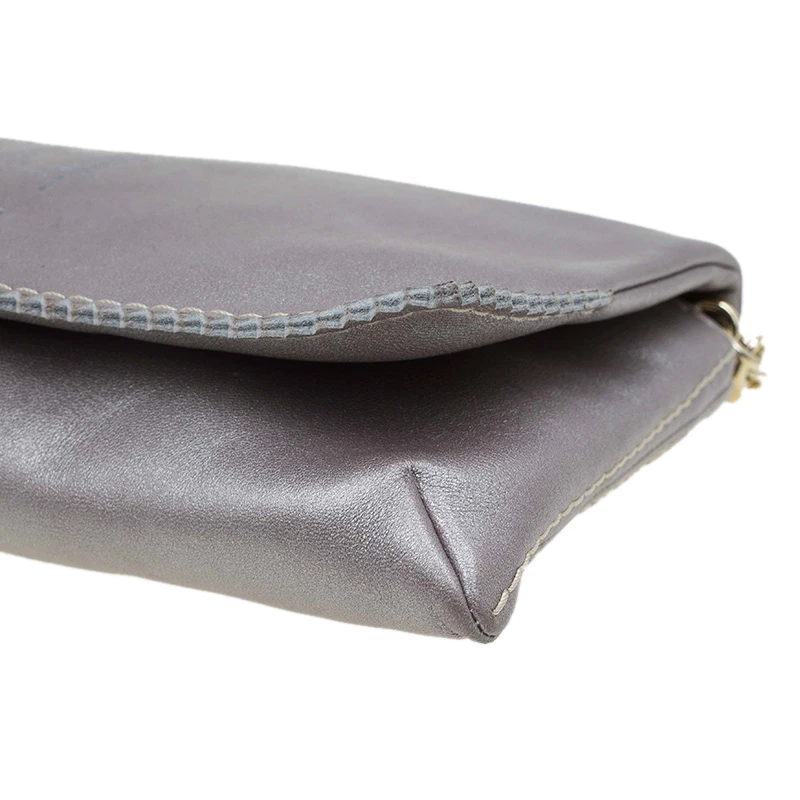 Carolina Herrera Grey Leather Chain Triana Shoulder bag Women