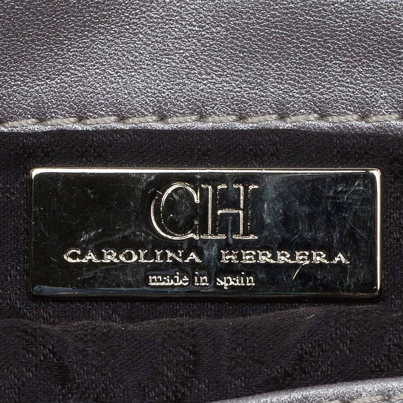 Carolina Herrera Grey Leather Chain Triana Shoulder bag Women