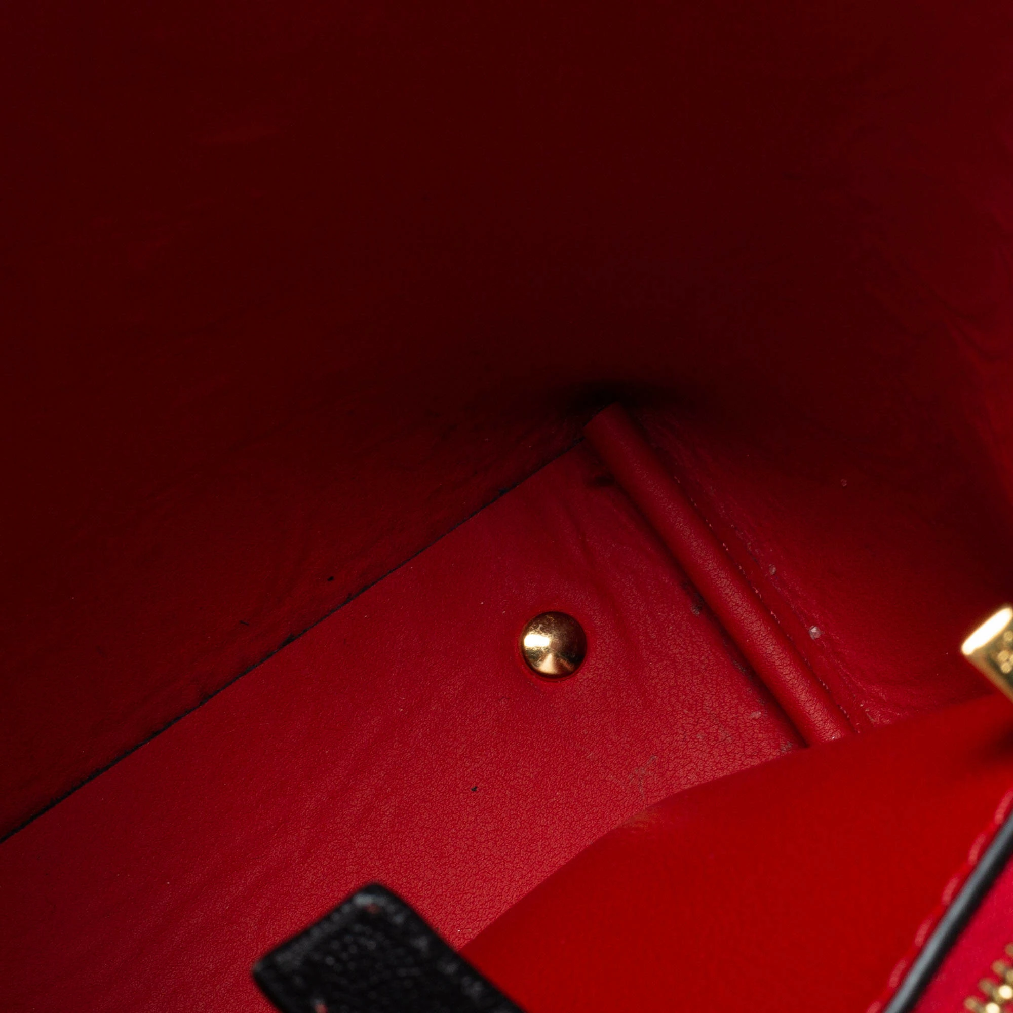 Carolina Herrera Black Monogram Embossed Leather Small Matryoshka Locked Tote Women