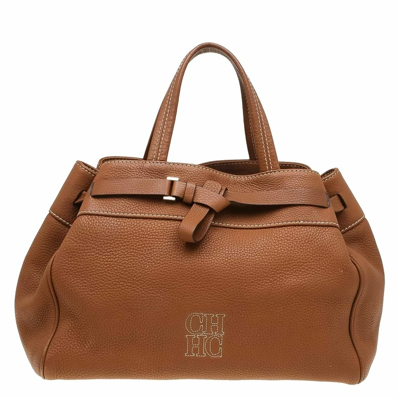 Carolina Herrera Brown Leather Tote Women