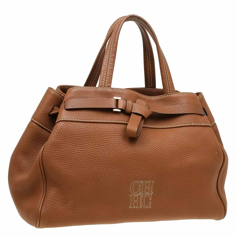 Carolina Herrera Brown Leather Tote Women