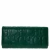 Carolina Herrera Green Monogram Leather Continental Wallet Women