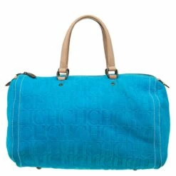 Carolina Herrera Turquoise Leather Large Andy Boston Bag Women - Blue