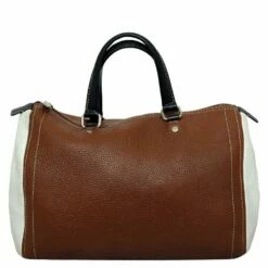 Carolina Herrera Bi Color Pebbled Leather Andy Boston Women - Multicolor