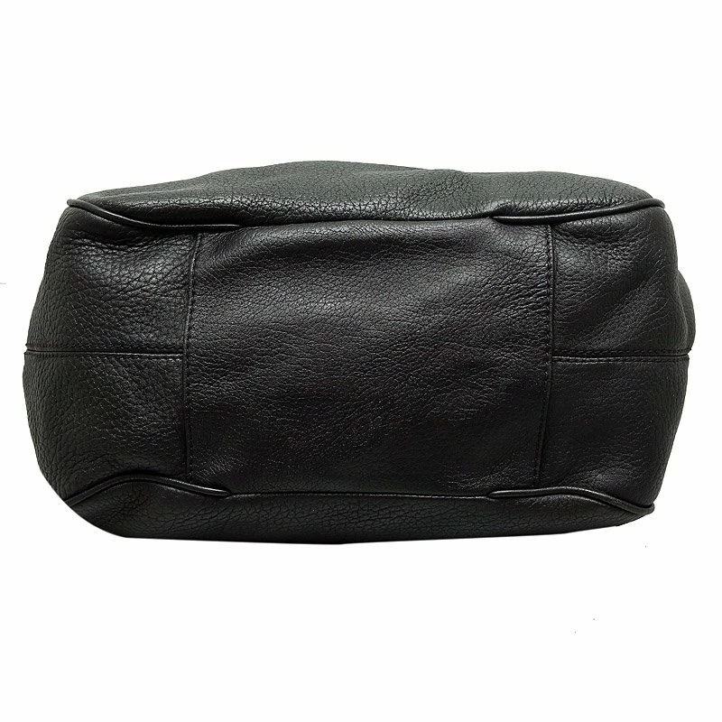 Carolina Herrera Black Pebbled Leather Hobo Women