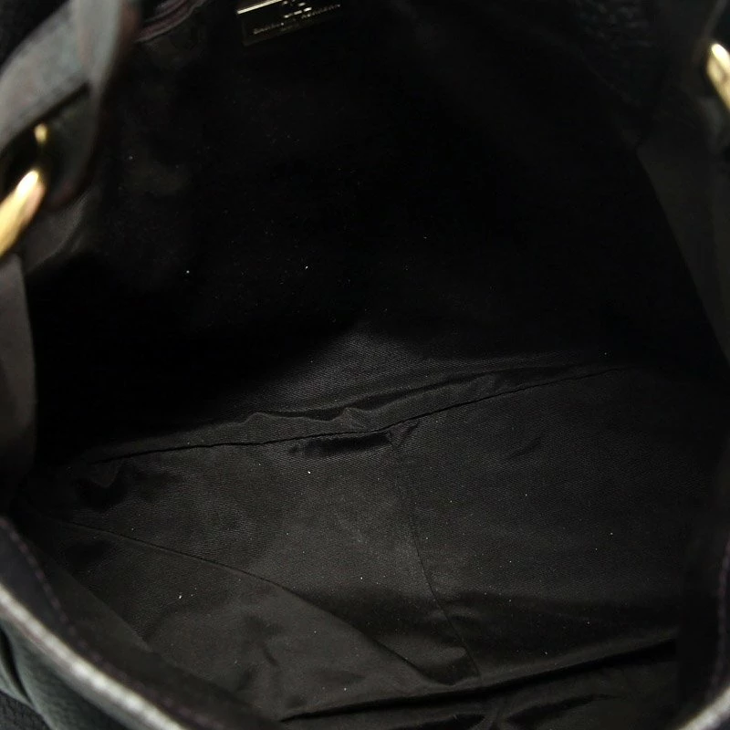 Carolina Herrera Black Pebbled Leather Hobo Women