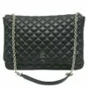 Carolina Herrera Black Quilted Leather Flap Bag Women
