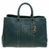 Carolina Herrera Dark Green Leather Matteo Satchel Women
