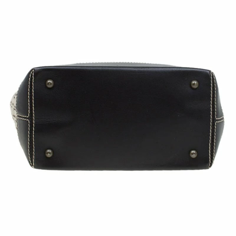 Carolina Herrera Beige/Brown Monogram Canvas Shopper Tote Women