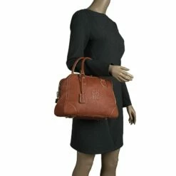 Alternative view of Carolina Herrera Copper Brown Leather Satchel Women