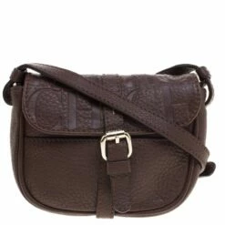 Carolina Herrera Dark Brown Leather Mini Crossbody Bag Women