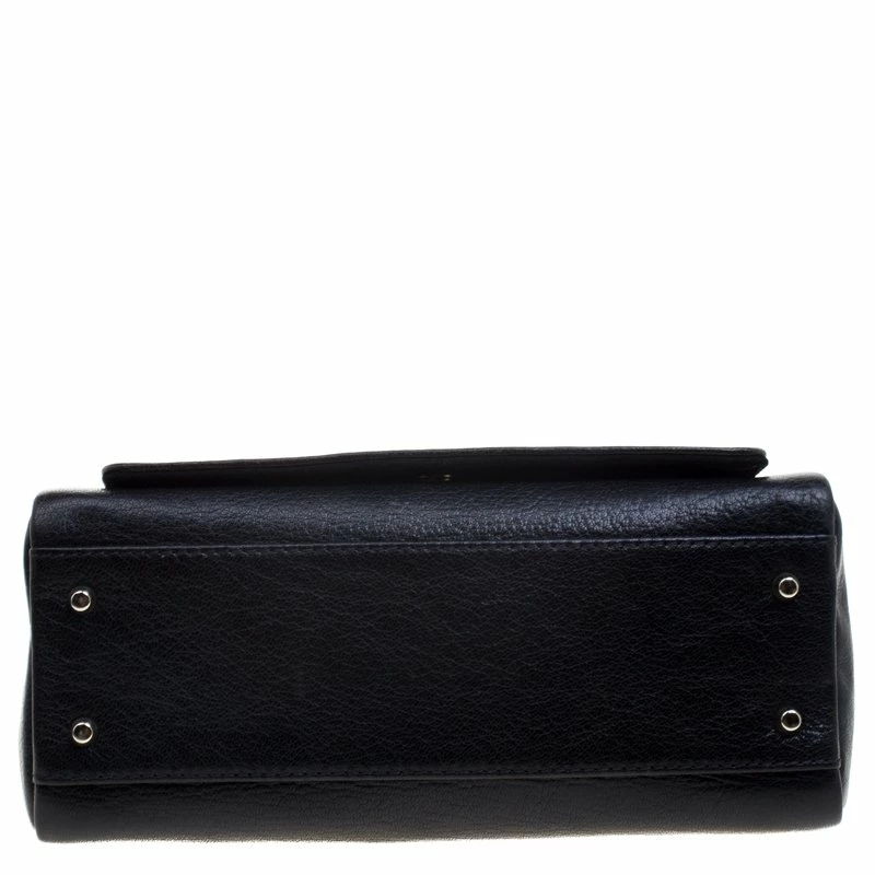 Carolina Herrera Black Leather Flap Shoulder Bag Women