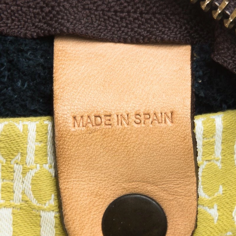 Carolina Herrera Navy Blue Monogram Leather Andy Boston Bag Women