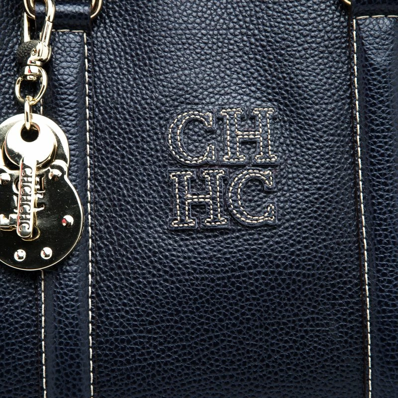 Carolina Herrera Dark Blue Leather Matteo Tote Women