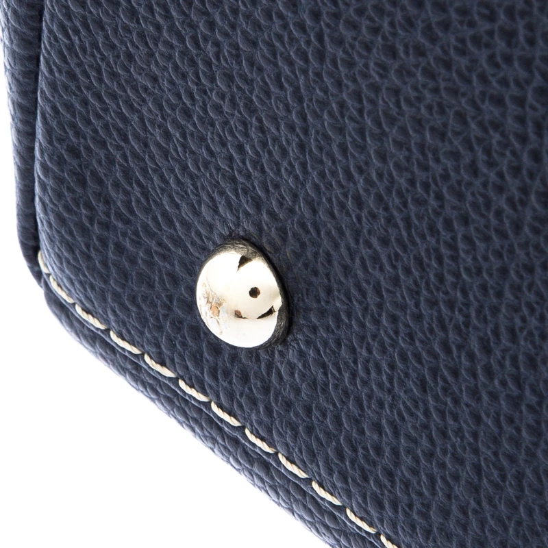 Carolina Herrera Dark Blue Leather Matteo Tote Women