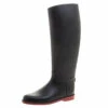 Carolina Herrera Black CH Embossed Rubber Rain Boots Size 37 Women