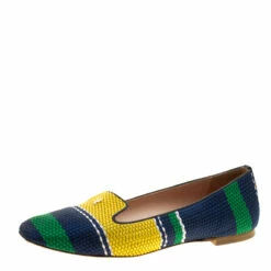 Carolina Herrera Multicolor Woven Tweed Ballet Flats Size 39 Women