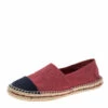 Carolina Herrera Two Tone Canvas Espadrilles Size 39 Women - Red