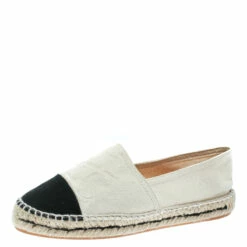 Carolina Herrera Monochrome Canvas Espadrilles Size 37 Women - White