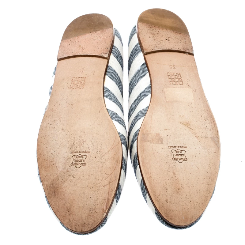 Carolina Herrera Two Tone Fabric Ballet Flats Size 36 Women - White