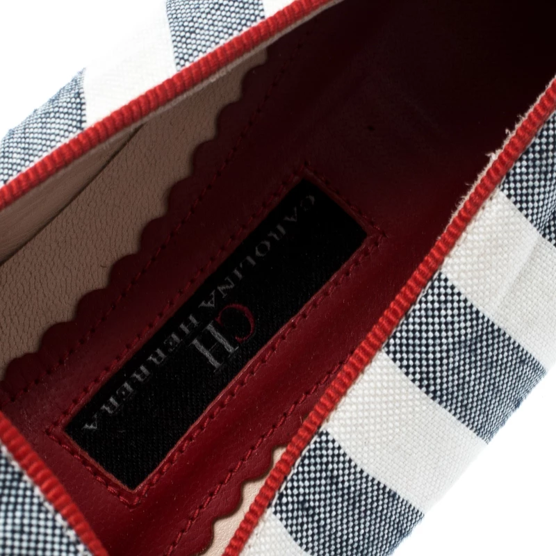 Carolina Herrera Two Tone Fabric Ballet Flats Size 36 Women - White