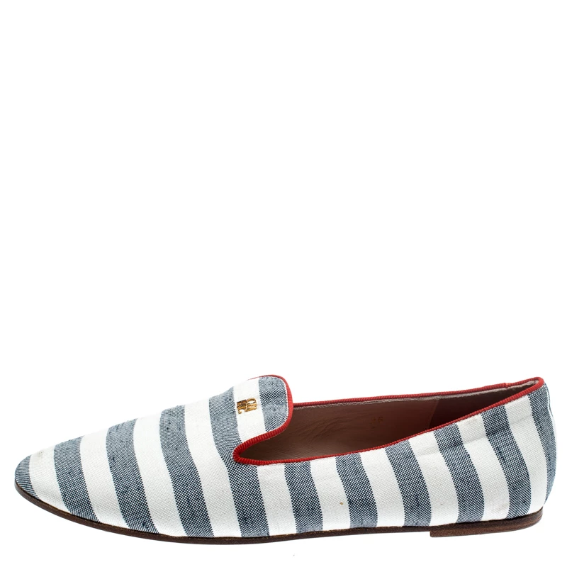 Carolina Herrera Two Tone Fabric Ballet Flats Size 36 Women - White