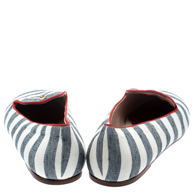 Carolina Herrera Two Tone Fabric Ballet Flats Size 36 Women - White