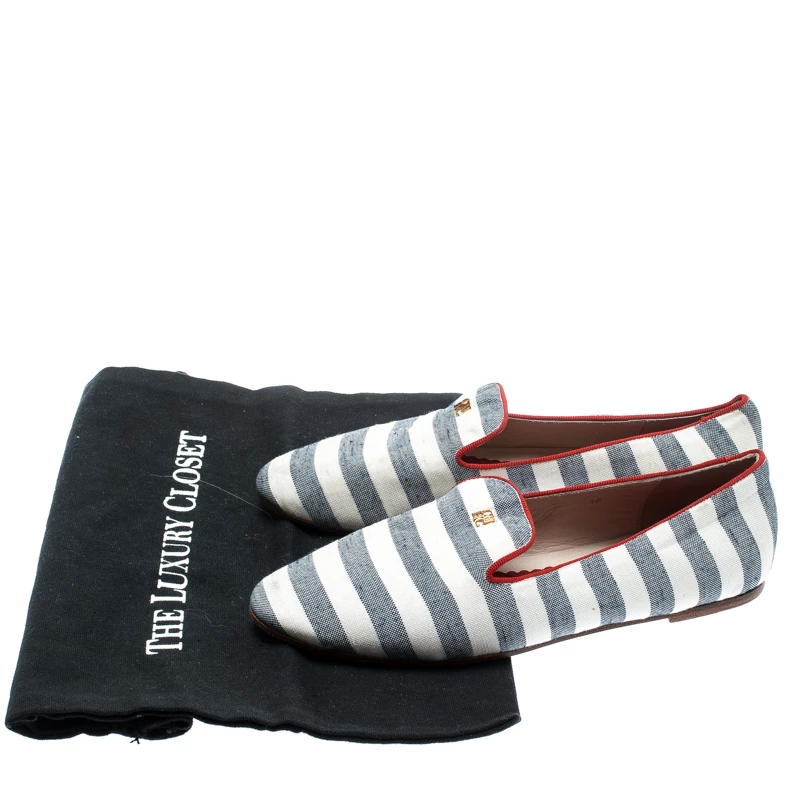 Carolina Herrera Two Tone Fabric Ballet Flats Size 36 Women - White