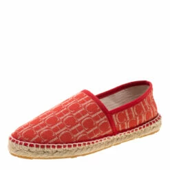 Carolina Herrera Red Monogram Canvas Espadrilles Size 35 Women