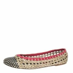 Carolina Herrera Woven Ballet Flats Size 39 Women - Gold