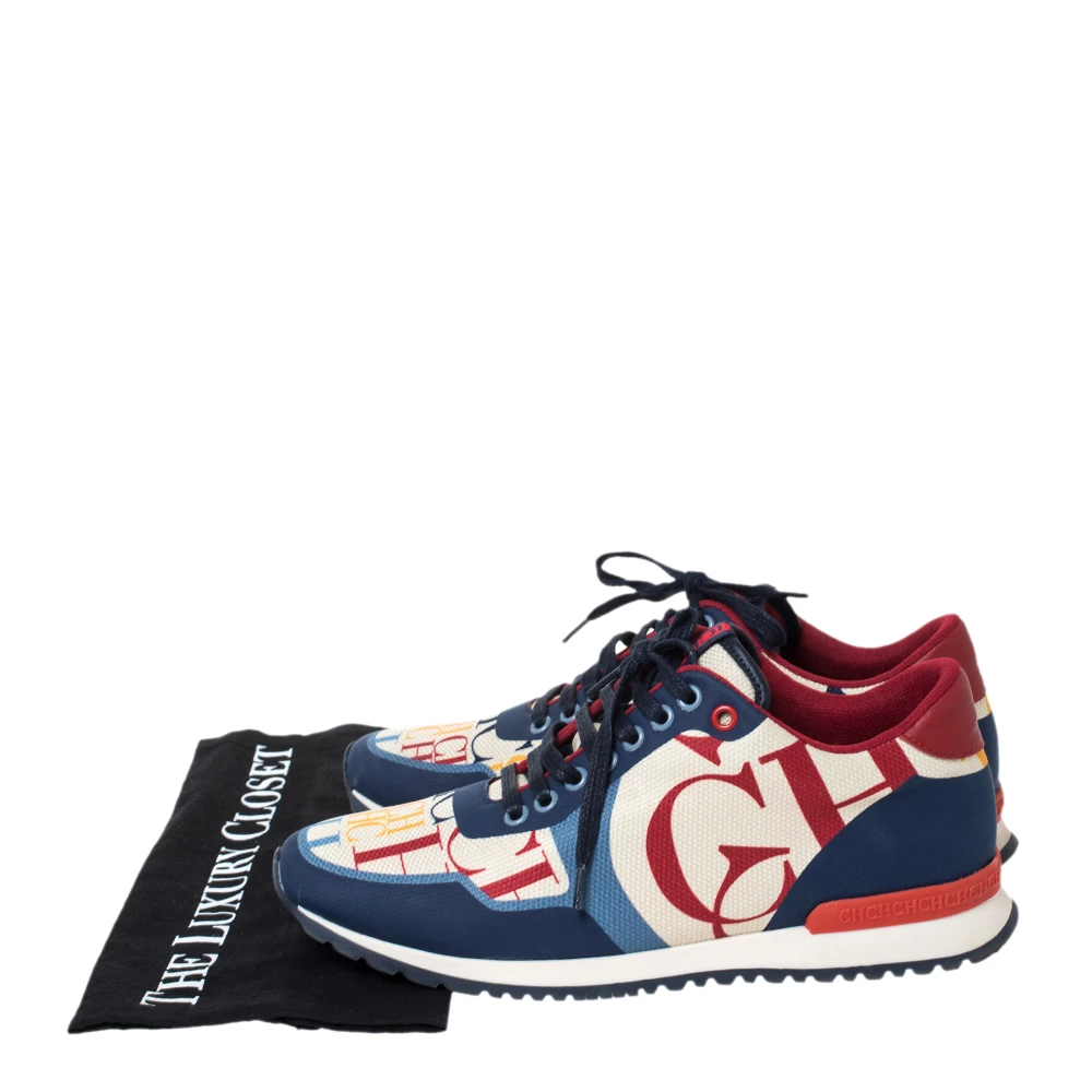 Carolina Herrera Multicolor CH Logo Canvas And Rubber Low Top Sneakers Size 40 Women