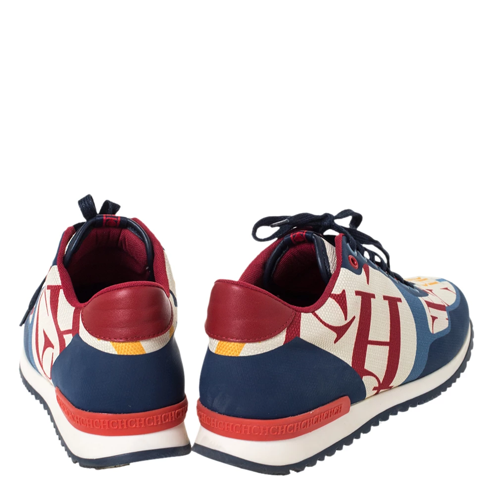 Carolina Herrera Multicolor CH Logo Canvas And Rubber Low Top Sneakers Size 40 Women