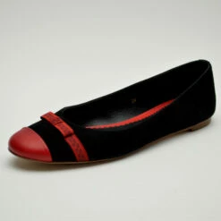 Carolina Herrera Red And Black Ballerina Flats Size 38 Women - Black,red
