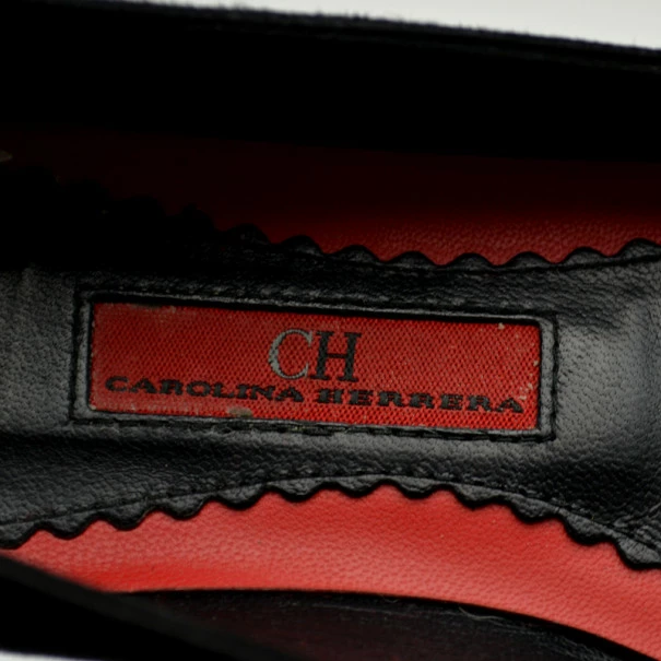 Carolina Herrera Red and Black Ballerina Flats Size 38 Women - Black,red