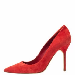 Alternative view of Carolina Herrera Red Suede Pointed Toe Pumps Size 40 Women