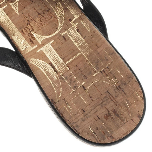 Carolina Herrera Gold Leather Thong Sandals Size 40 Women