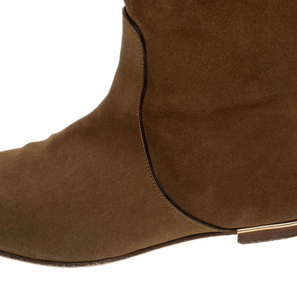 Carolina Herrera Brown Suede And Leather Knee Length Boots Size 39 Women 7 Carolina Herrera Brown Suede And Leather Knee Length Boots Size 39 Women - Image 7
