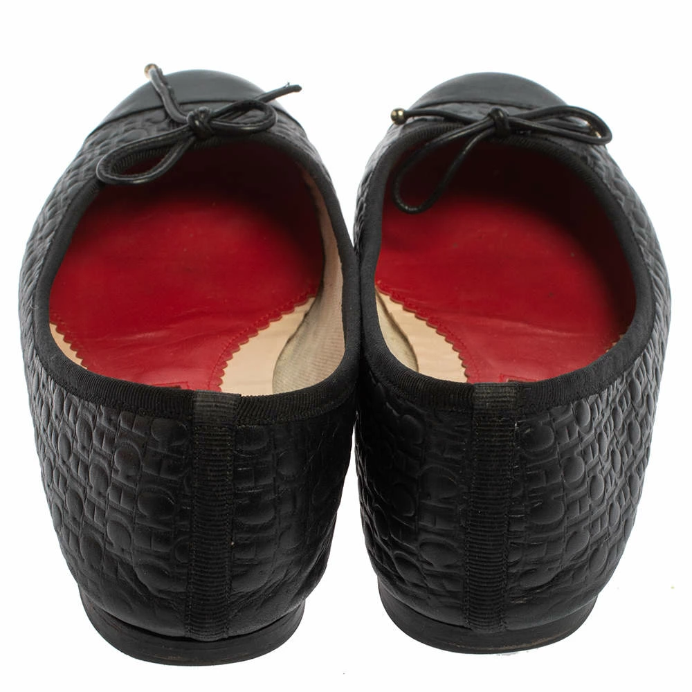 Carolina Herrera Black Leather Ballet Flats Size 40 Women