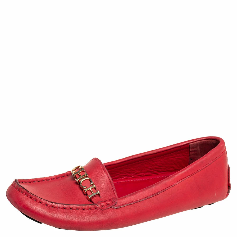 Carolina Herrera Red Leather Slip On Loafers Size 39 Women 1 Carolina Herrera Red Leather Slip On Loafers Size 39 Women