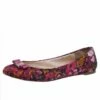 Carolina Herrera Pink Floral Print Bow Ballet Flats Size 39 Women