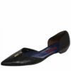 Carolina Herrera Black Leather Pointed Toe Flats Size 39 Women