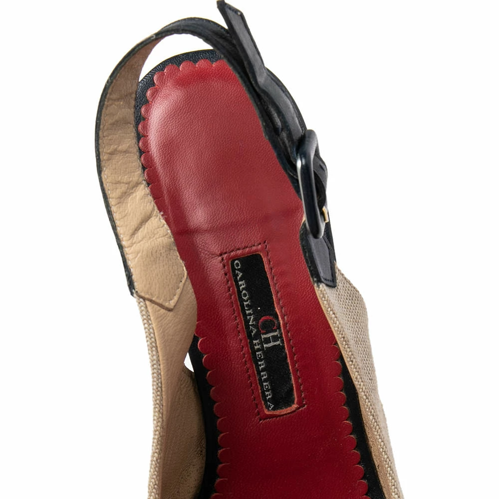 Carolina Herrera Beige Canvas Wedge Platform Espadrille Slingback Sandals Size 37 Women 7 Carolina Herrera Beige Canvas Wedge Platform Espadrille Slingback Sandals Size 37 Women - Image 7