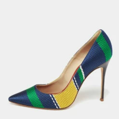 Carolina Herrera Multicolor Knit Fabric Pointed Toe Pumps Size 40 Women