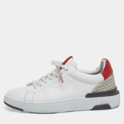 Carolina Herrera White Leather And Canvas Slip On Sneakers Size 41 Women