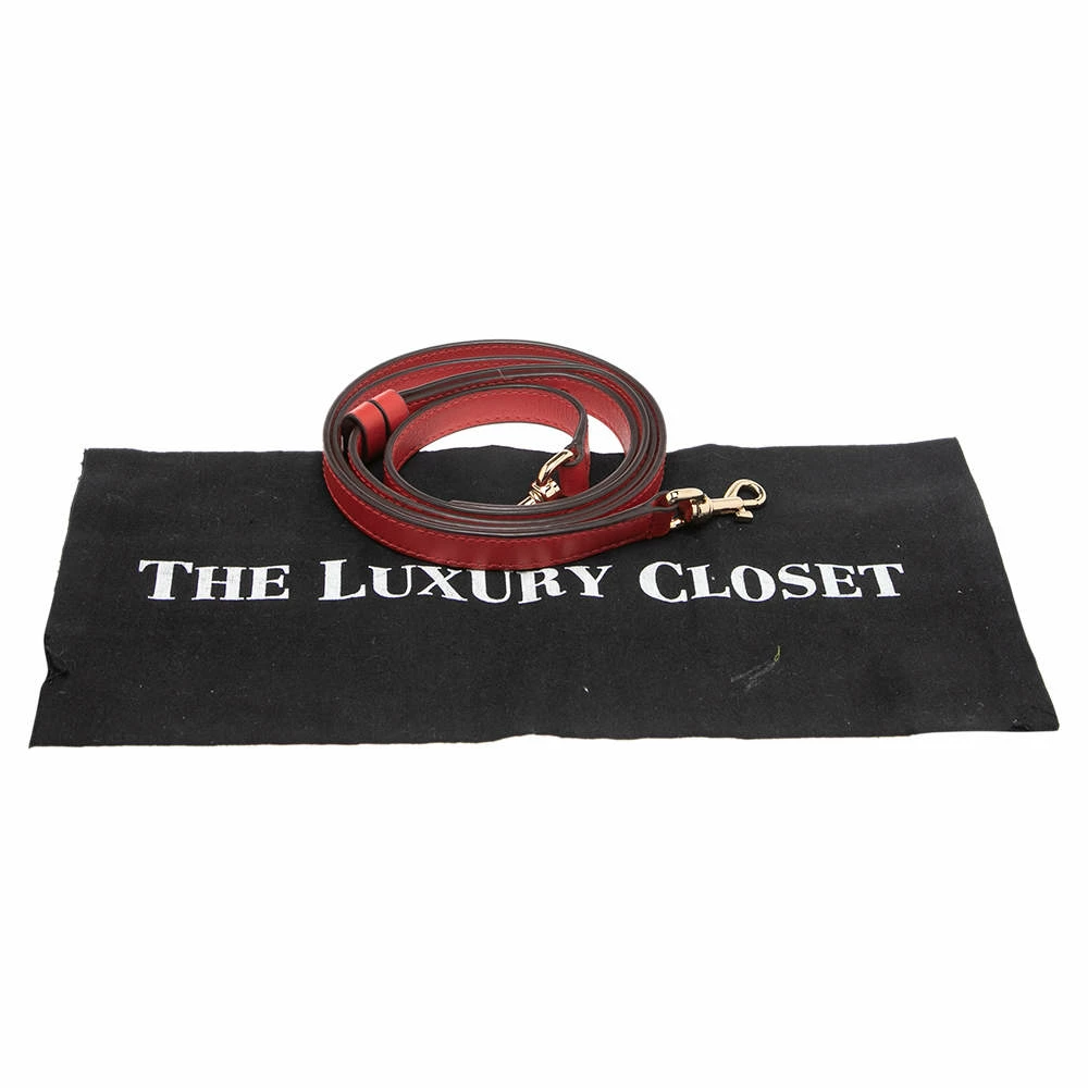 Carolina Herrera Red Leather Adjustable Shoulder Bag Strap Women